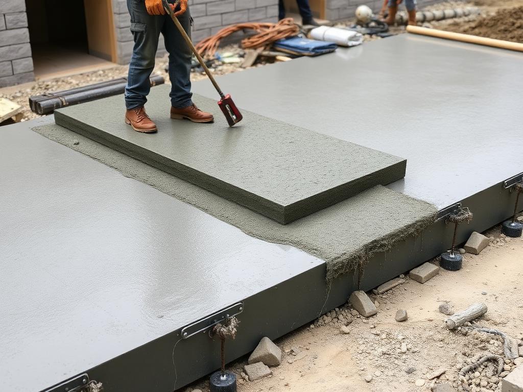 Concreto usinado sendo aplicado em fundação de obra